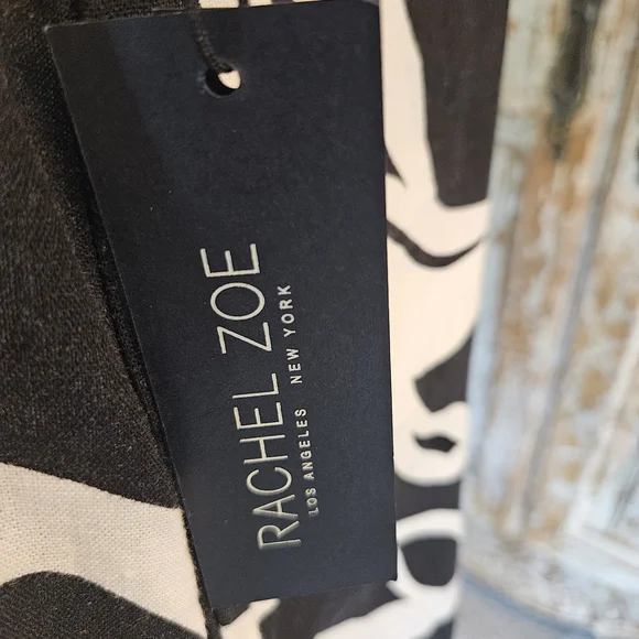 Rachel Zoe Black and White Abstract Midi Dress - Picture 5 of 11